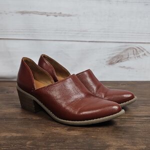 Cynthia Rowley Eddie Brown Leather Ankle Booties Low Block Heels - Size 8.5